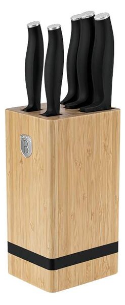 Sada nožů se stojanem BAMBOO 6 ks Matte Black Collection