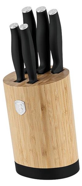 Sada nožů se stojanem BAMBOO 6 ks Matte Black Collection
