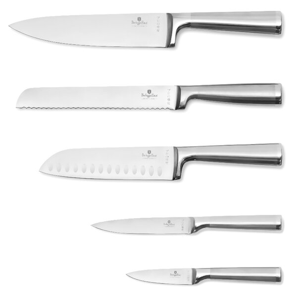 Sada nožů se stojanem z akátového dřeva 6 ks Stainless steel