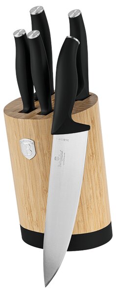 Sada nožů se stojanem BAMBOO 6 ks Matte Black Collection