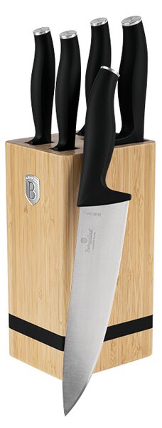 Sada nožů se stojanem BAMBOO 6 ks Matte Black Collection