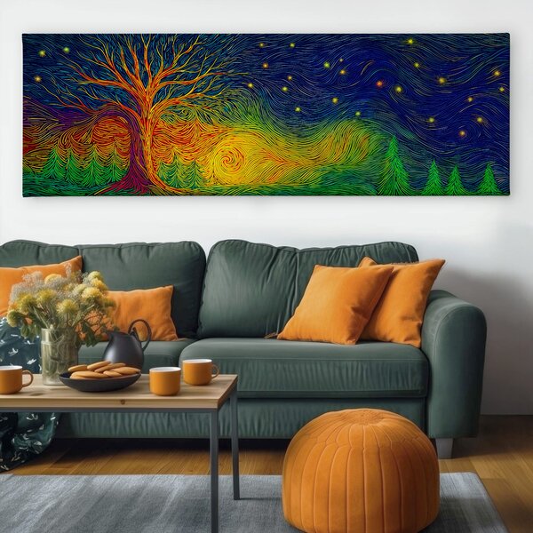 Obraz na plátně - Strom života Esence lesa FeelHappy.cz Velikost obrazu (šířka x výška): 60 x 20 cm