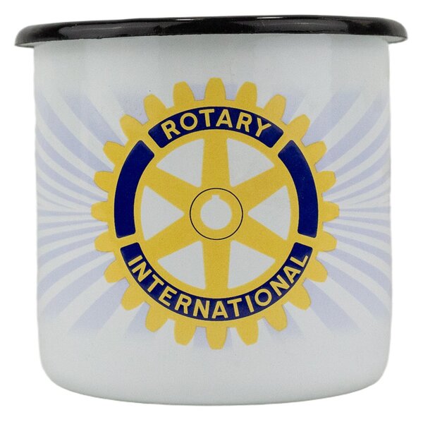 BELIS Smaltovaný hrnek ø 8 cm - 0.35 l bílý ROTARY - 11108-039DR105