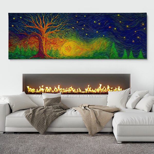 Obraz na plátně - Strom života Esence lesa FeelHappy.cz Velikost obrazu (šířka x výška): 60 x 20 cm
