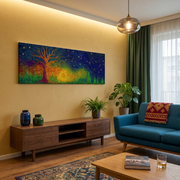 Obraz na plátně - Strom života Esence lesa FeelHappy.cz Velikost obrazu (šířka x výška): 60 x 20 cm