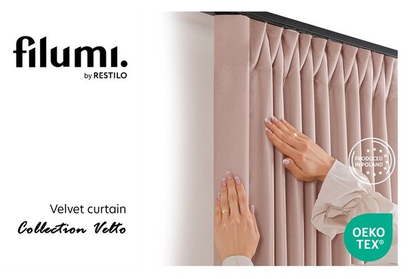 Světle růžový sametový dimout závěs 140x225 cm Velto – Filumi