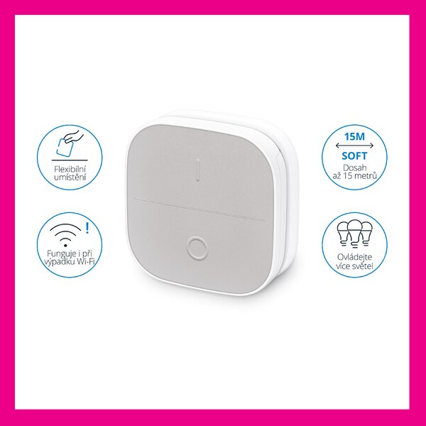 WiZ Portable button přenosný ovladač se stmívačem IP20, 1xAAA, bílý