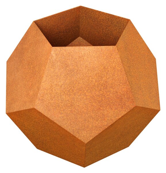 Cortenový květináč geometrický BOLA, 110 x 110 x 90 cm