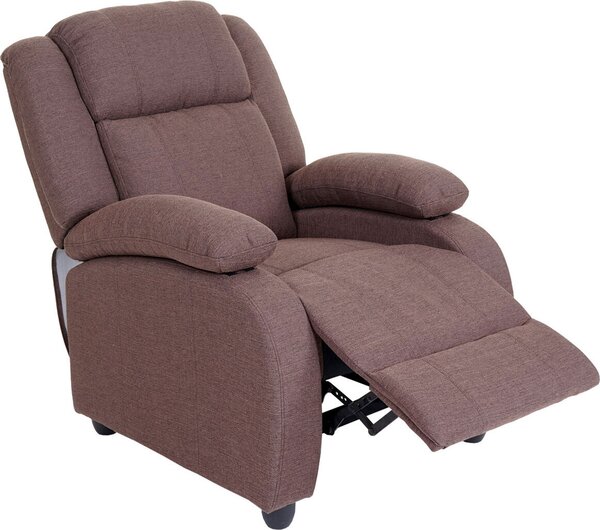 TV křeslo Lincoln, polohovací křeslo, látka/textil mahagony