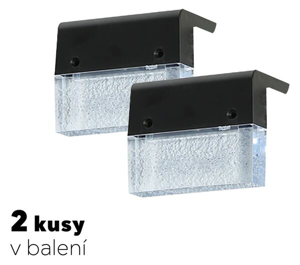 Venkovní solární LED osvětlení Immax DECK se světelným čidlem 3500K RGB, 1W, IP65, 2ks