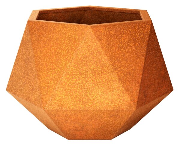 Cortenový květináč geometrický HEXAGON S, 69,2 x 60 x 48 cm