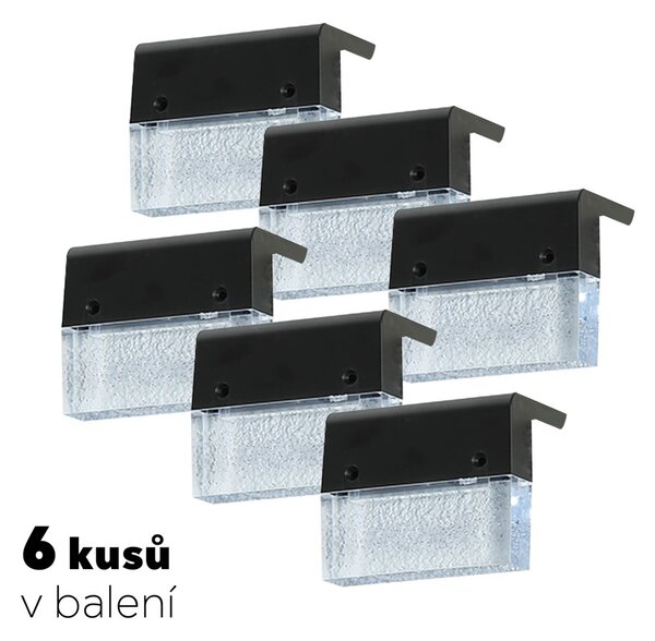 Venkovní solární LED osvětlení Immax DECK se světelným čidlem, 3500K + RGB, 1W, IP65, 6ks