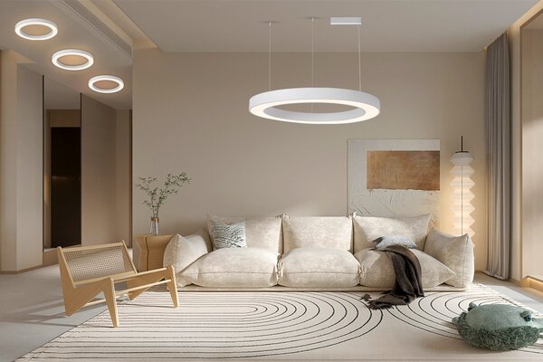 Immax NEO PASTEL SLIM Smart závěsné svítidlo 95 x 7cm 68W bílé Zigbee 3.0