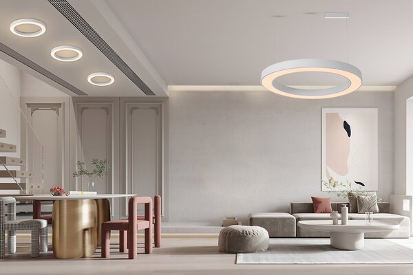 Immax NEO PASTEL SLIM Smart závěsné svítidlo 95 x 7cm 68W bílé Zigbee 3.0