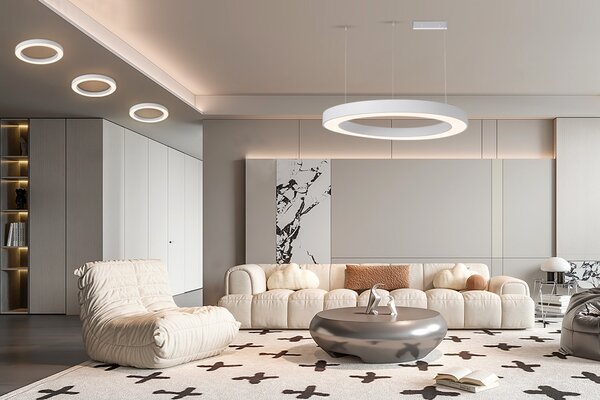 Immax NEO PASTEL SLIM Smart závěsné svítidlo 95 x 7cm 68W bílé Zigbee 3.0