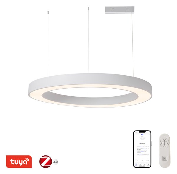Immax NEO PASTEL SLIM Smart závěsné svítidlo 95 x 7cm 68W bílé Zigbee 3.0