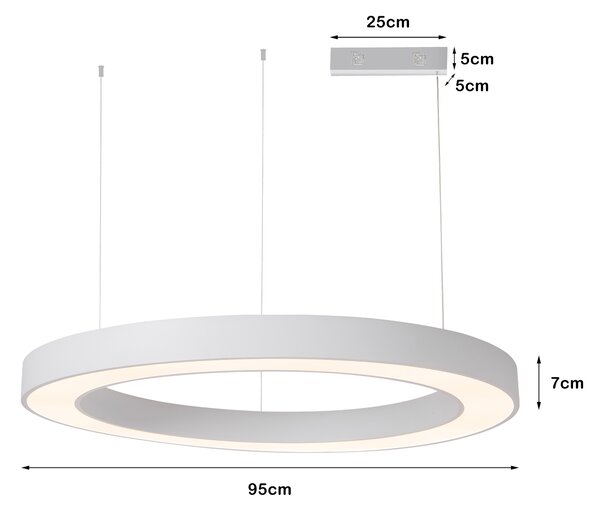 Immax NEO PASTEL SLIM Smart závěsné svítidlo 95 x 7cm 68W bílé Zigbee 3.0