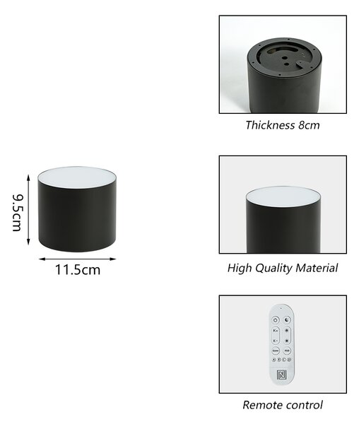 Immax NEO LITE RONDATES Smart stropní svítidlo černé 11,5cm 18W 1458lm Tuya WiFi BEACON