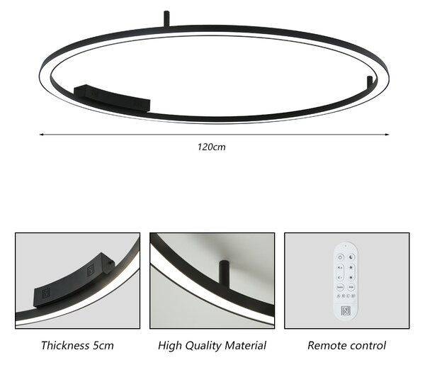 Immax NEO FINO stropní (nástěnné)svítidlo černé 120cm 72W 4752lm Tuya Zigbee 3,0 s DO