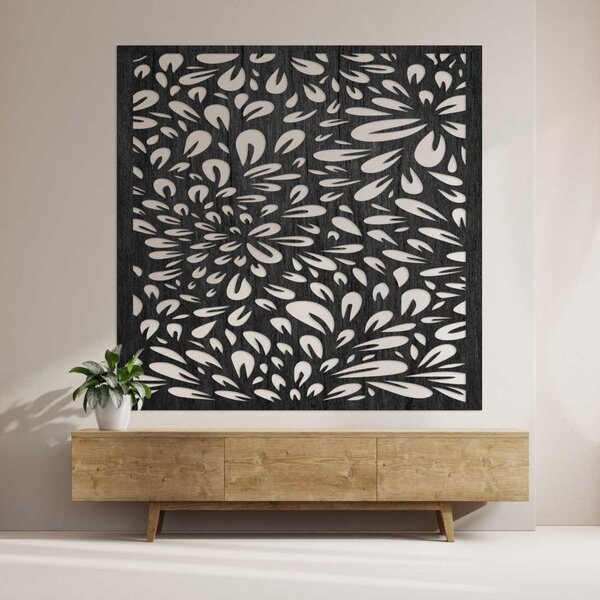 Květinový dřevěný panel na zeď | KROKO: Překližka - zlatá 30 cm 4573-103394 PR0285