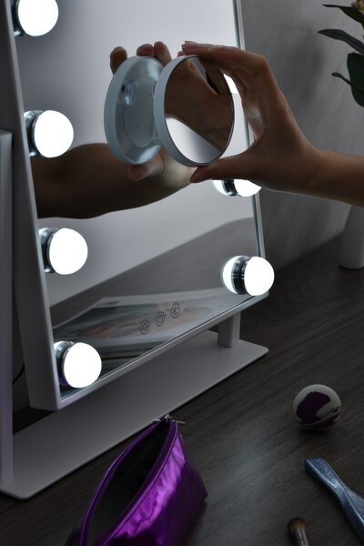 LED stolní kosmetické zrcadlo Immax MUST HAVE + zvětšovací zrcátko 12W, CCT