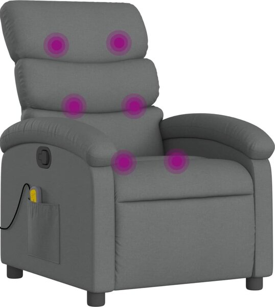 Masání polohovací křeslo tmav edé textil