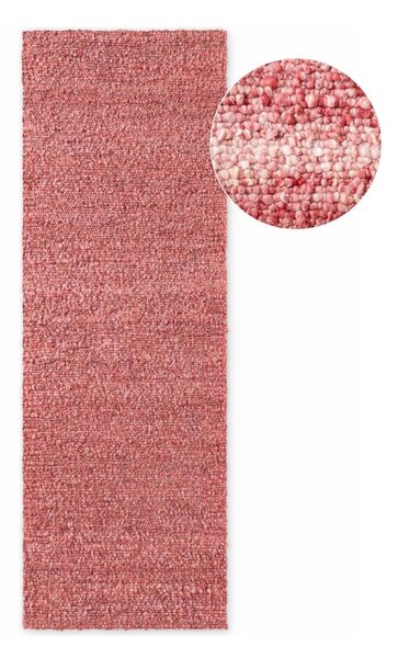 Tmavě růžový ručně tkaný běhoun z materiálu bouclé 80x200 cm Notting Hill Portobello – Ted Baker