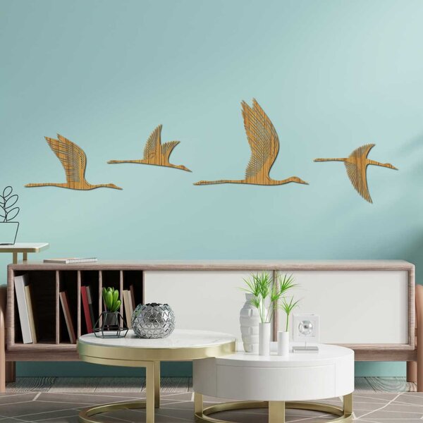 SENTOP | Moderní dřevění ptáci na zeď - Elegantní dekorace do interiéru| SENTOP HDF0525-MAPLE-S