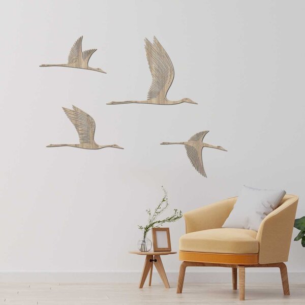 SENTOP | Moderní dřevění ptáci na zeď - Elegantní dekorace do interiéru| SENTOP HDF0525-MAPLE-S