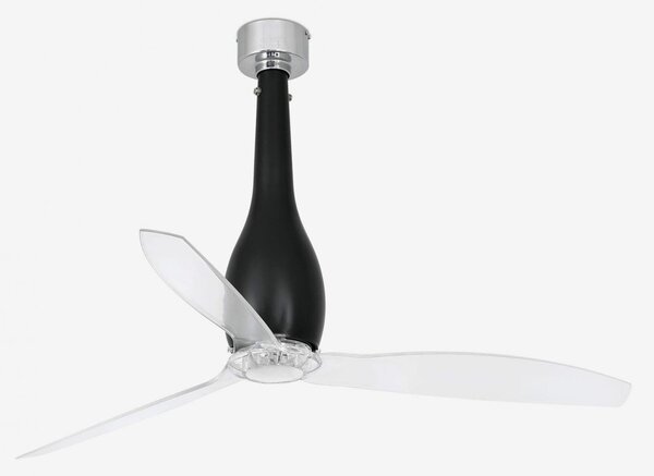 ETERFAN, černá/transparentní, stropní ventilátor s DC motorem - FARO