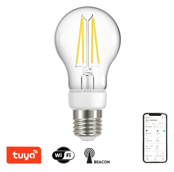 Immax NEO LITE Smart filamentová žárovka LED E27 7W teplá, studená bílá, stm, WiFi, Beacon