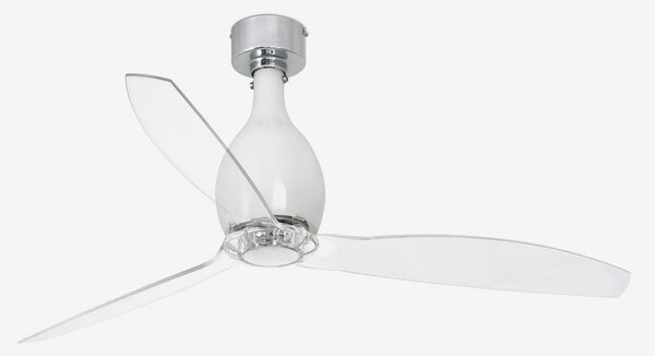 MINI ETERFAN M, bílá/transparentní, stropní ventilátor s DC motorem - FARO