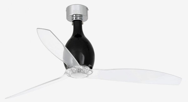 MINI ETERFAN M, černá/transparentní, stropní ventilátor s DC motorem - FARO