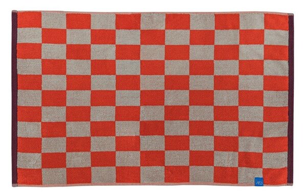 Oranžová/béžová koupelnová předložka do sprchy z bio bavlny 50x80 cm Retro – Mette Ditmer Denmark