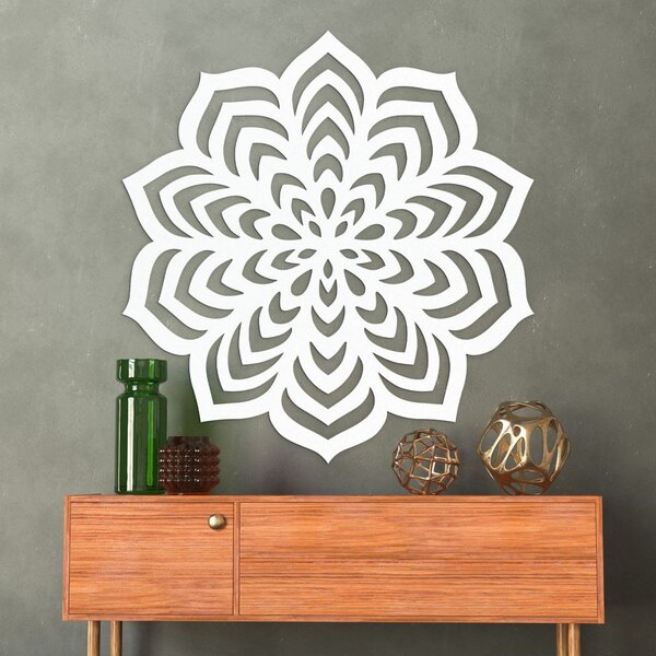 Dekorace na zeď mandala motiv rozkvetlého květu - NIOS: Překližka Topol - bez povrchové úpravy 30 cm 4592-105823 PR0558