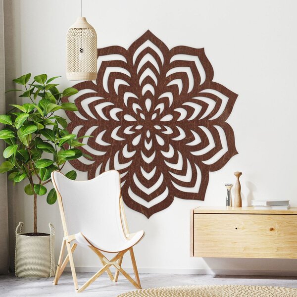 Dekorace na zeď mandala motiv rozkvetlého květu - NIOS: Překližka Topol - bez povrchové úpravy 30 cm 4592-105823 PR0558