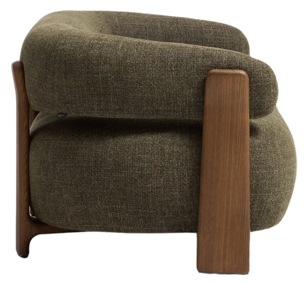 Kave Home Zelená ořechová dvoumístná pohovka Granite 155 cm
