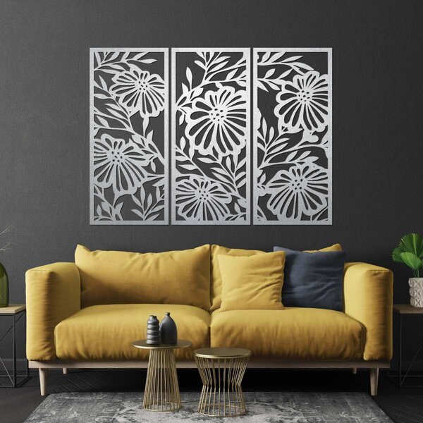 Třídílný dřevěný obraz na zeď s květinovým motivem | AMFIL: Překližka Topol - Honey 3071 57 x 67 cm 4594-106213 PR0532