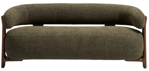 Kave Home Zelená ořechová dvoumístná pohovka Granite 155 cm