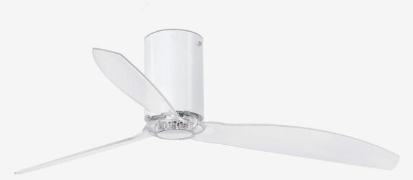 MINI TUBE FAN, bílá/transparentní, stropní ventilátor s DC motorem - FARO