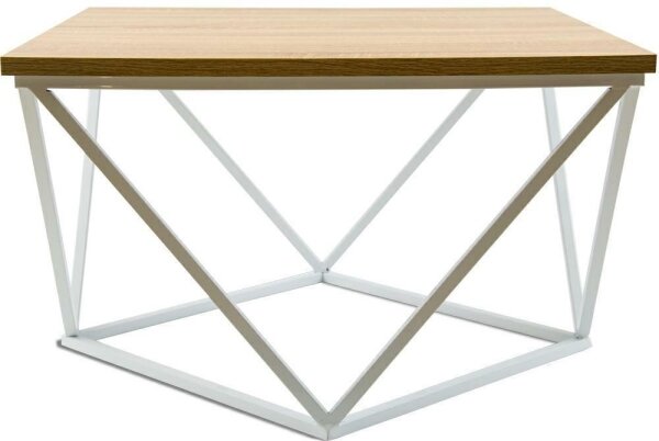 Konferenční stolek CURVED 60x60 cm bílá/béžová