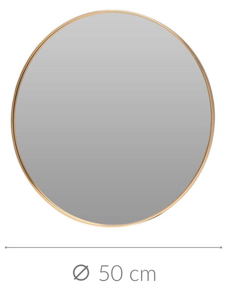 Zlaté kulaté zrcadlo, Ø 50 cm