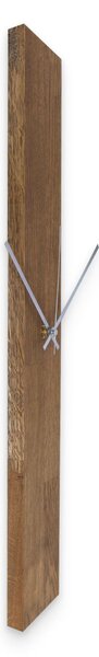 Elegantní dřevěné nástěnné hodiny černý design -TERRA: Stříbrné ručičky 60x8cm (23.6x3.15in) 4609-107525 MAS019-TERRA-SILVER-60x8