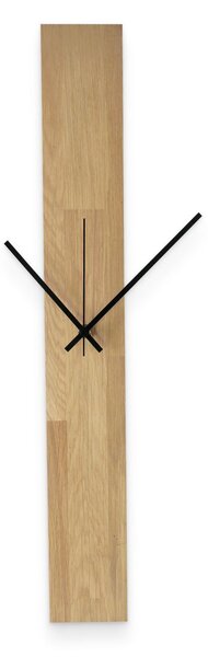 Dřevěné nástěnné hodiny z masivu - moderní minimalistický design - OSMAN: Černé ručičky 60x8cm (23.6x3.15in) 4614-107552 MAS019-OSMO-3041