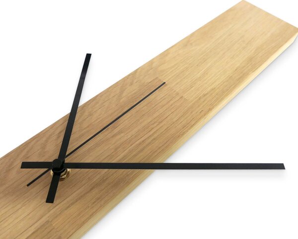Dřevěné nástěnné hodiny z masivu - moderní minimalistický design - OSMAN: Černé ručičky 60x8cm (23.6x3.15in) 4614-107552 MAS019-OSMO-3041