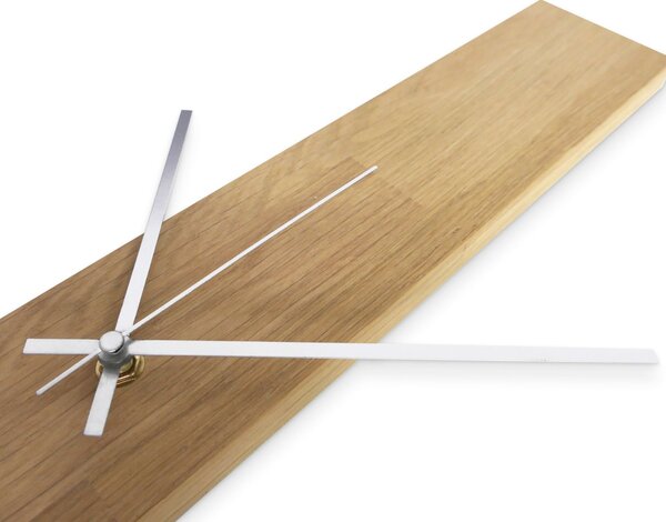 Dřevěné nástěnné hodiny z masivu - moderní minimalistický design - OSMAN: Černé ručičky 60x8cm (23.6x3.15in) 4614-107552 MAS019-OSMO-3041