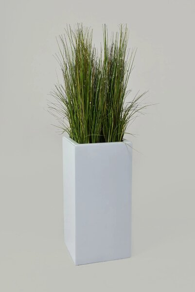 Květináč BLOCK, sklolaminát, výška 80 cm, bílý mat