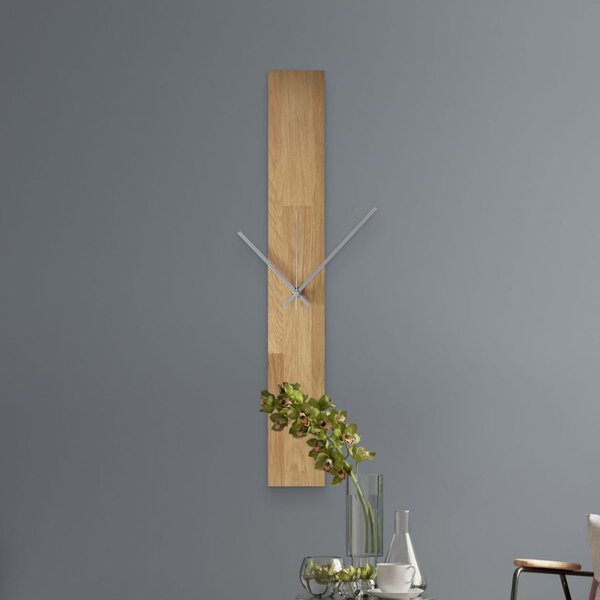 Dřevěné nástěnné hodiny z masivu - moderní minimalistický design - OSMAN: Černé ručičky 60x8cm (23.6x3.15in) 4614-107552 MAS019-OSMO-3041