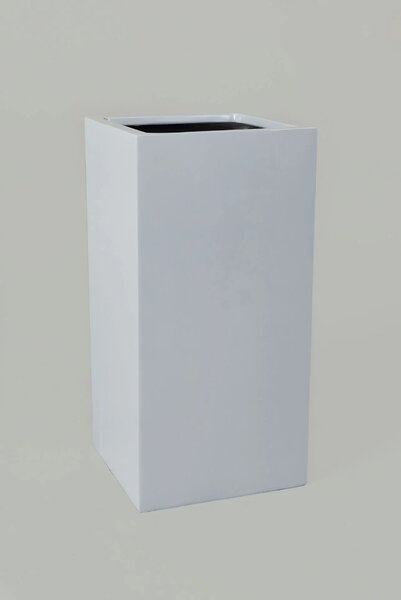 Květináč BLOCK, sklolaminát, výška 80 cm, bílý mat