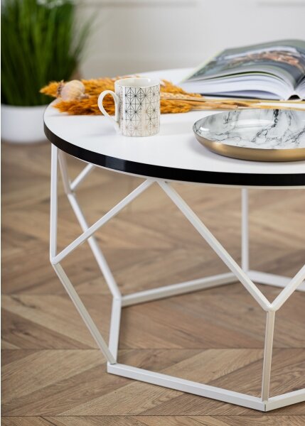 Konferenční stolek DIAMOND 70 cm černá/bílá